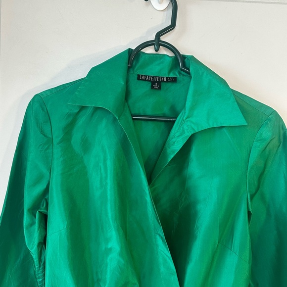 Lafayette 148 New York Emerald Wrap Blouse - Picture 4 of 10